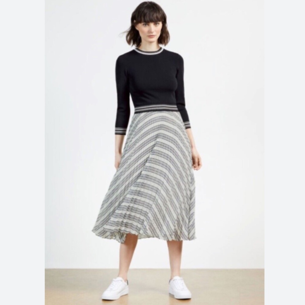 Ted Baker Black and White Midi Dress
